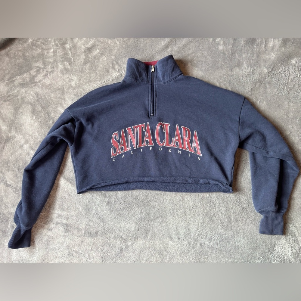 Hollister Cropped Quater-Zip Sweatshirt Santa Clara - XXS